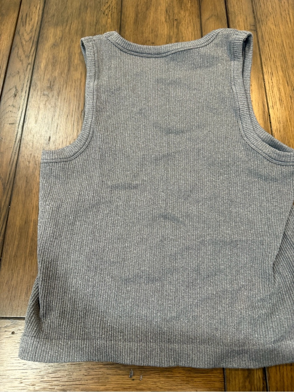 Heather Gray Ribbed Tank Top athleisure - Picture 3 of 5